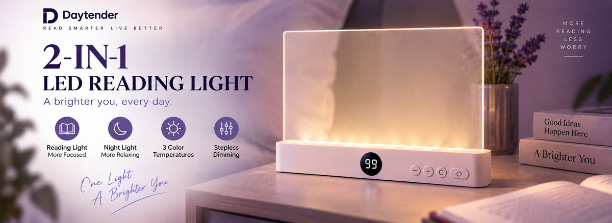 Daytender rechargeable reading panel light